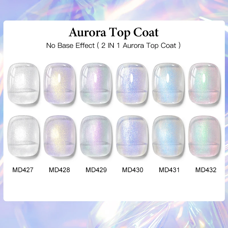 8ml mspruioo aurora casaco superior glitter lantejoulas gel de unhas semi permanente embeber fora do gel uv led verniz da arte do prego manicure design