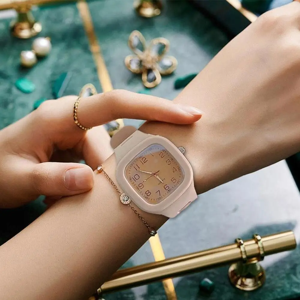 Practical Square Women Ladies Wristwatches Watches Quartz Watch Silicone Belt Watches