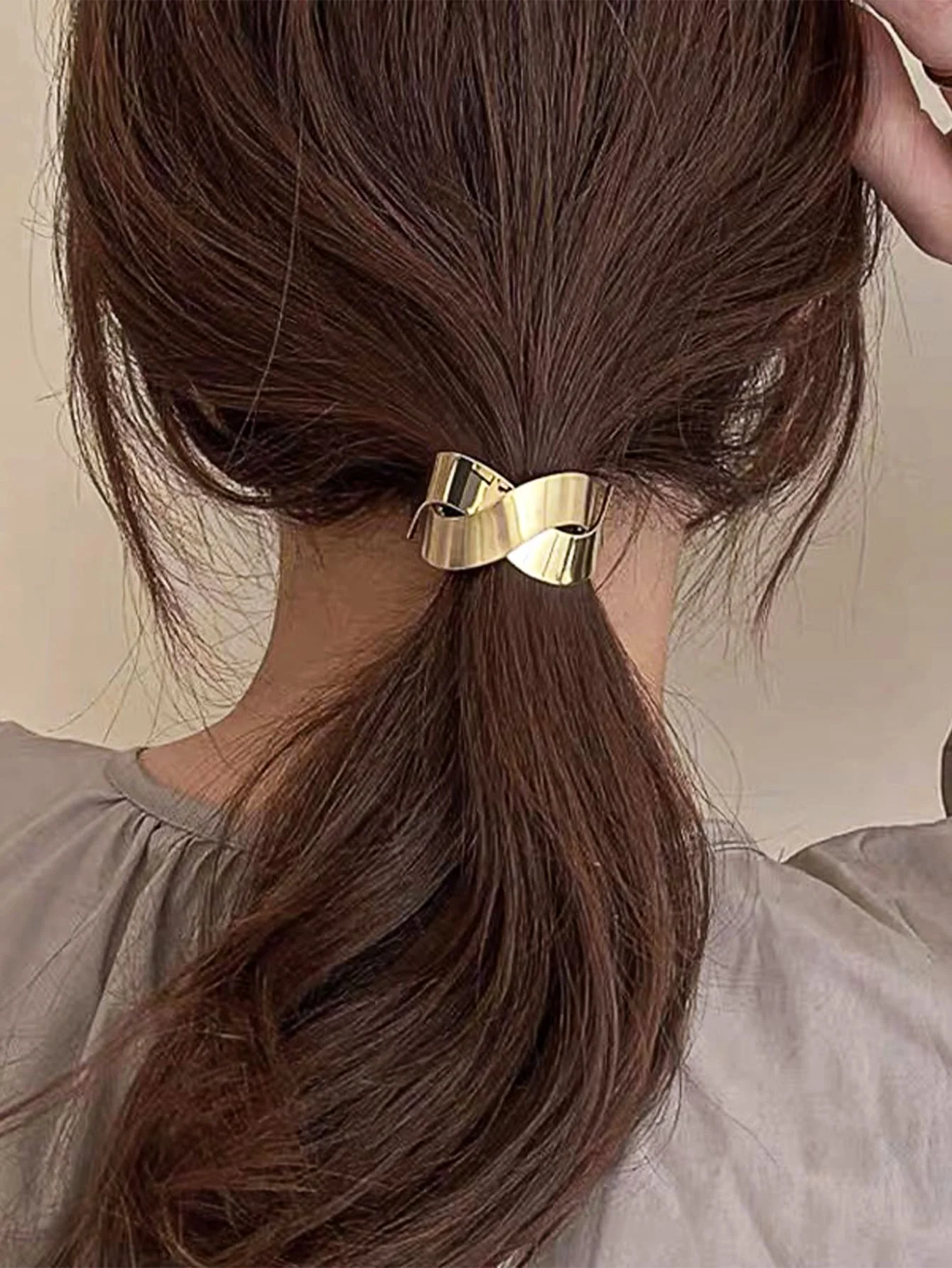 1Pcs Hair Bands Thick Elastic Hair Rope Ties,Metallic Hair Ring Headwear Gold Ponytail Hair Holder Accessories Jewelry for Women