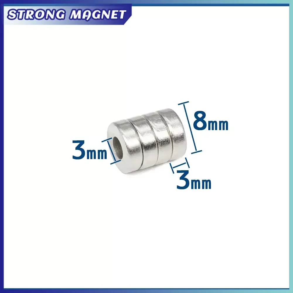 10/20/50/100/200/300/500PCS 8x3-3mm Round Countersunk Neodymium Magnet 8x3 Hole 3 mm N35 Powerful Strong Magnets 8*3-3  8x3-3mm