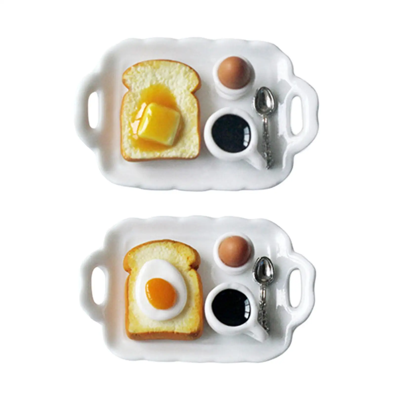 ミニチュア朝食プレートごっこ遊びおもちゃドールハウス子供用装飾