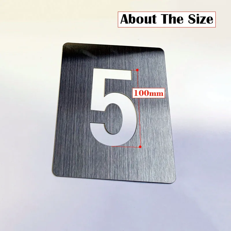 Imagem -03 - Stainless Steel Wall Stencils Gravura Pintura Números Tinta Spray Modelos Número Piso Mark Signs 100 mm 10 Pcs a 9