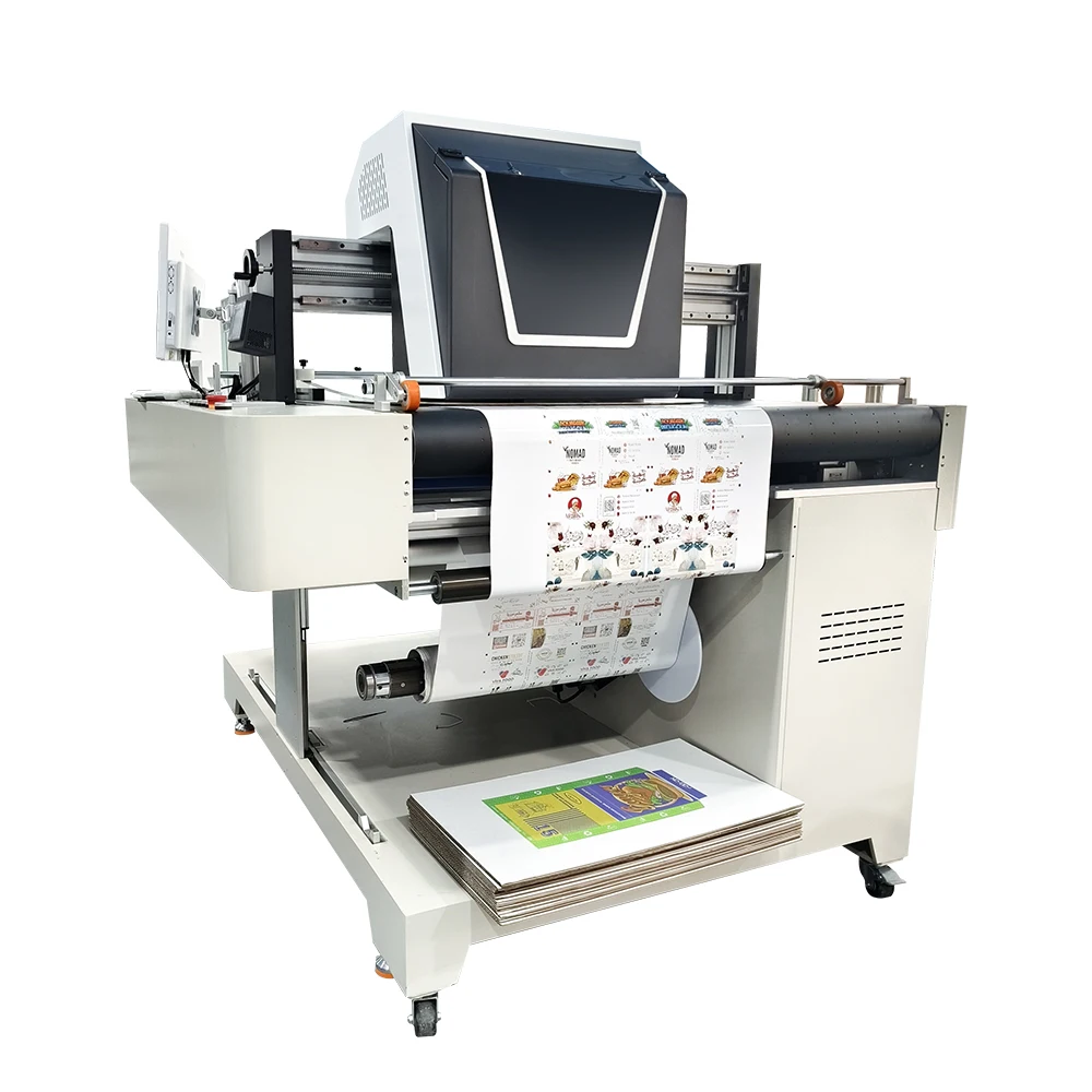 Factory Sale Automatic Roll To Roll Digital Paper Label Printing Machine Colorful Logo Printing Single Pass Printer