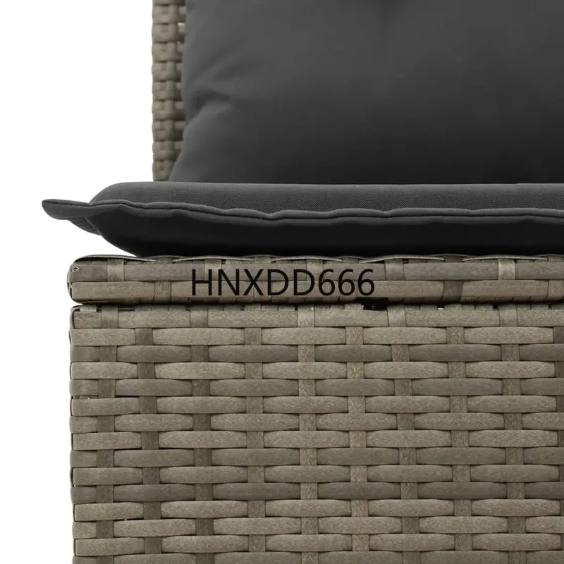 Graues PE-Rattan-Gartensofa-Set im modernen Design mit verstellbaren Füßen für den Außenbereich