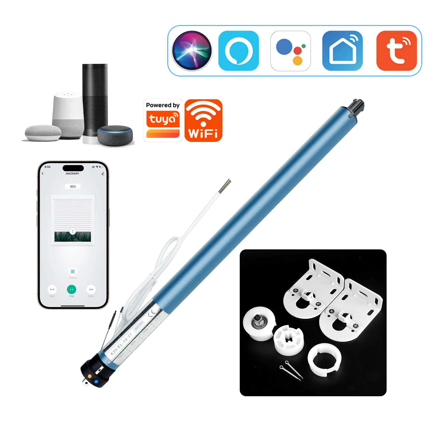 Tuya WiFi Smart Roller Shade Motor For 42mm Tube Alexa Google Home Voice Control Electric Engine Blinds Shutter