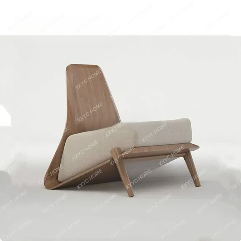 AADesigner Creative Solid Wood Leisure Chair Home Living Room Sofa Chair Hotel Clubhouse Sales Department Reception Single Chair