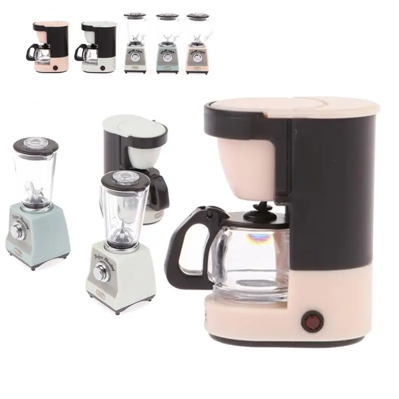 1/12 Puppenhaus Miniatur Kaffeemaschine Maschine Kaffeetasse Set Mini Küche Dekor Puppenhaus Shop Zubehör Rollenspiel Spielzeug