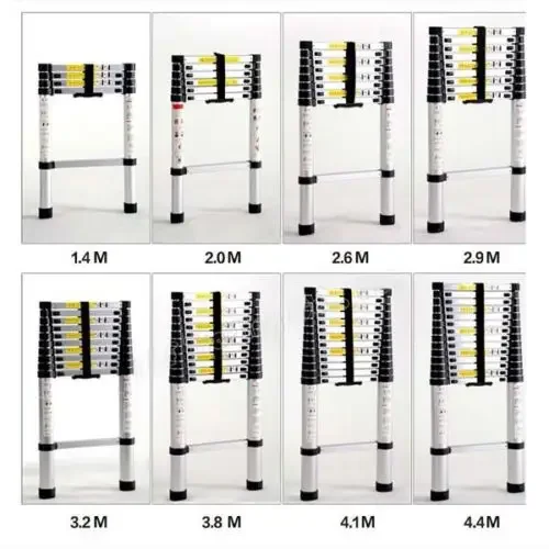 

5m 2*8steps double sides telescopic ladder 5m aluminium folding ladder EN131
