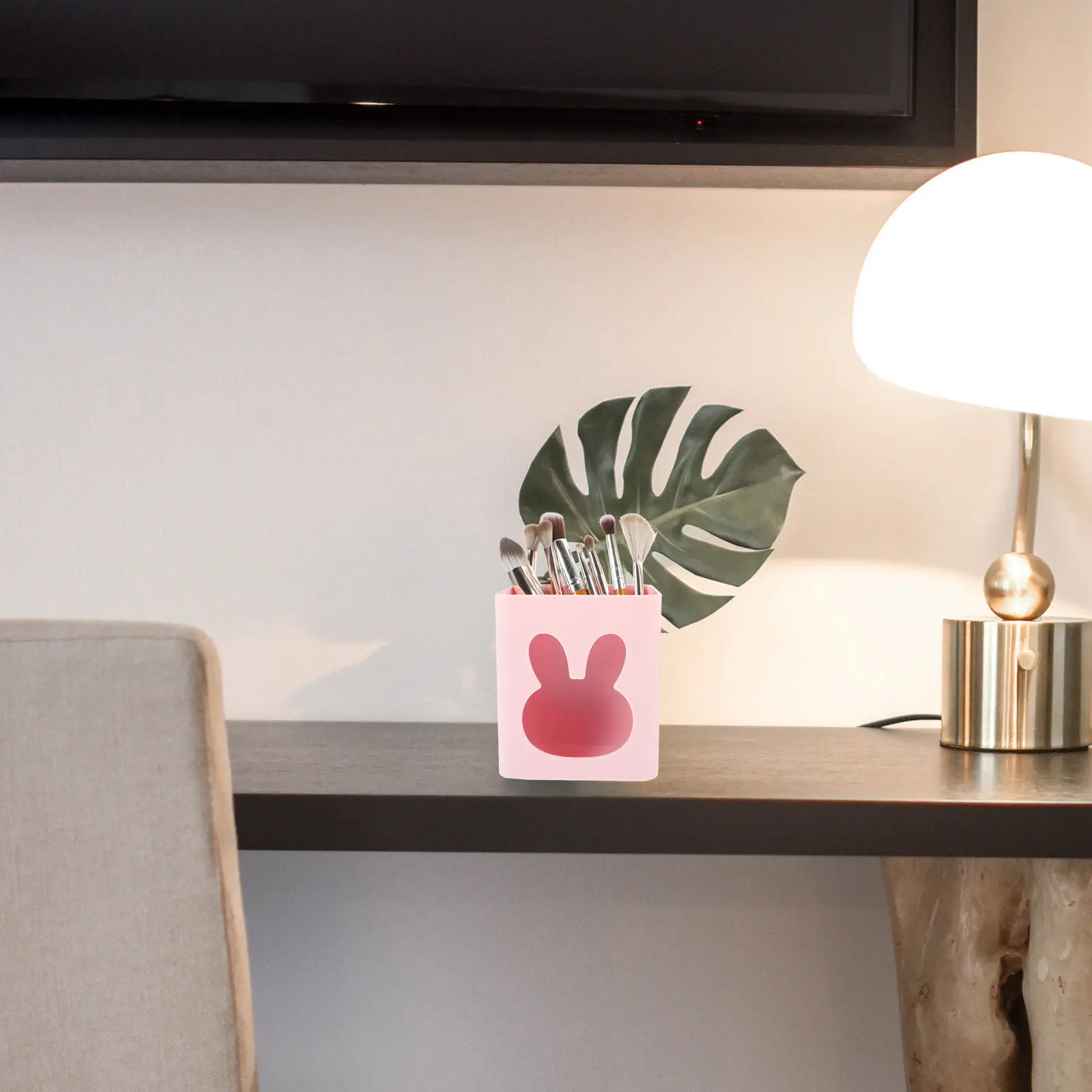 

Креативный держатель для ручек в виде кролика, пластиковый настольный стакан для карандашей, многофункциональный органайзер для канцелярии, контейнер для ручек для офисного стола