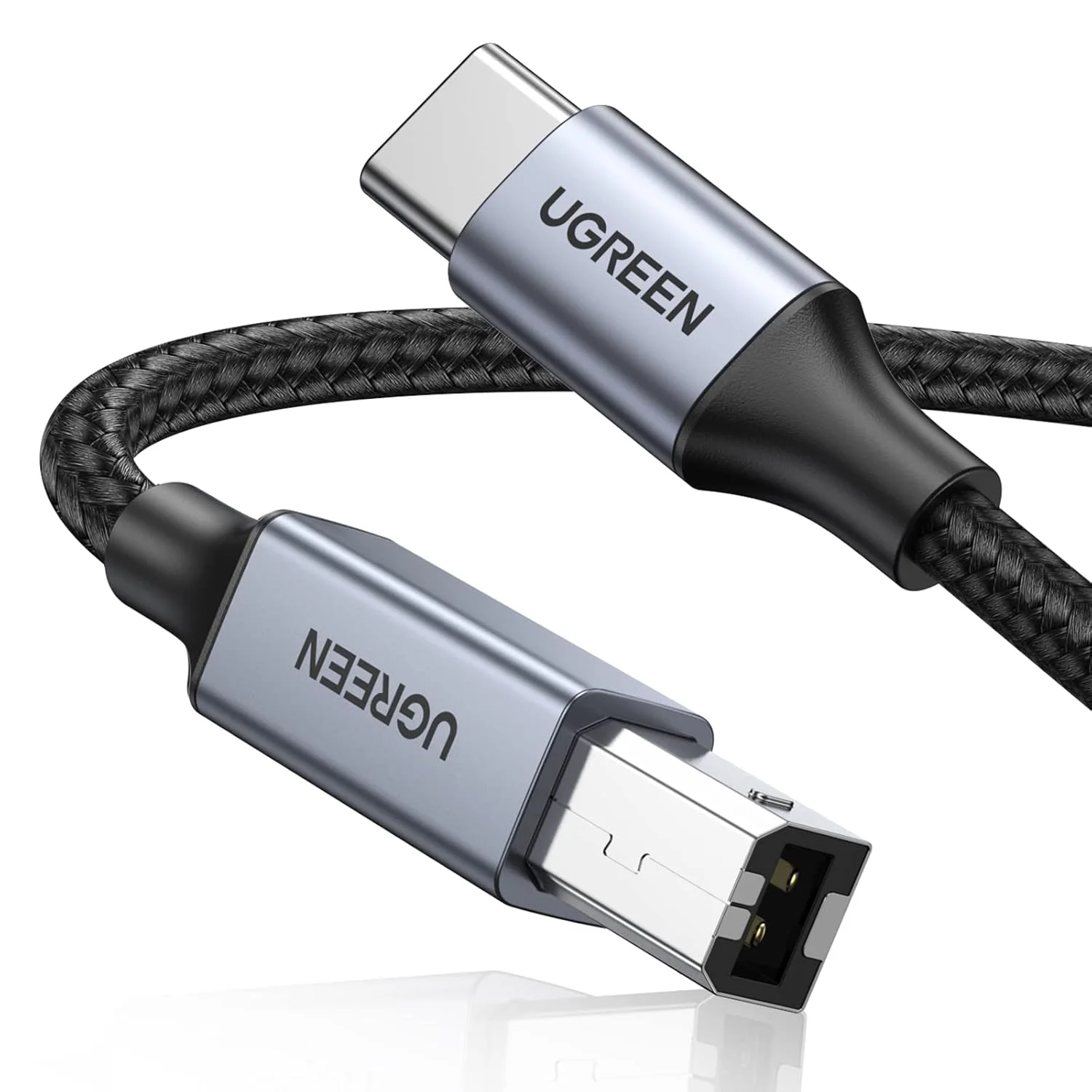 UGREEN USB B to USB C Printer Cable, Nylon USB B to C Cord for MacBook Pro/Air, MIDI Cable Compatible with Yamaha Piano Keyboard