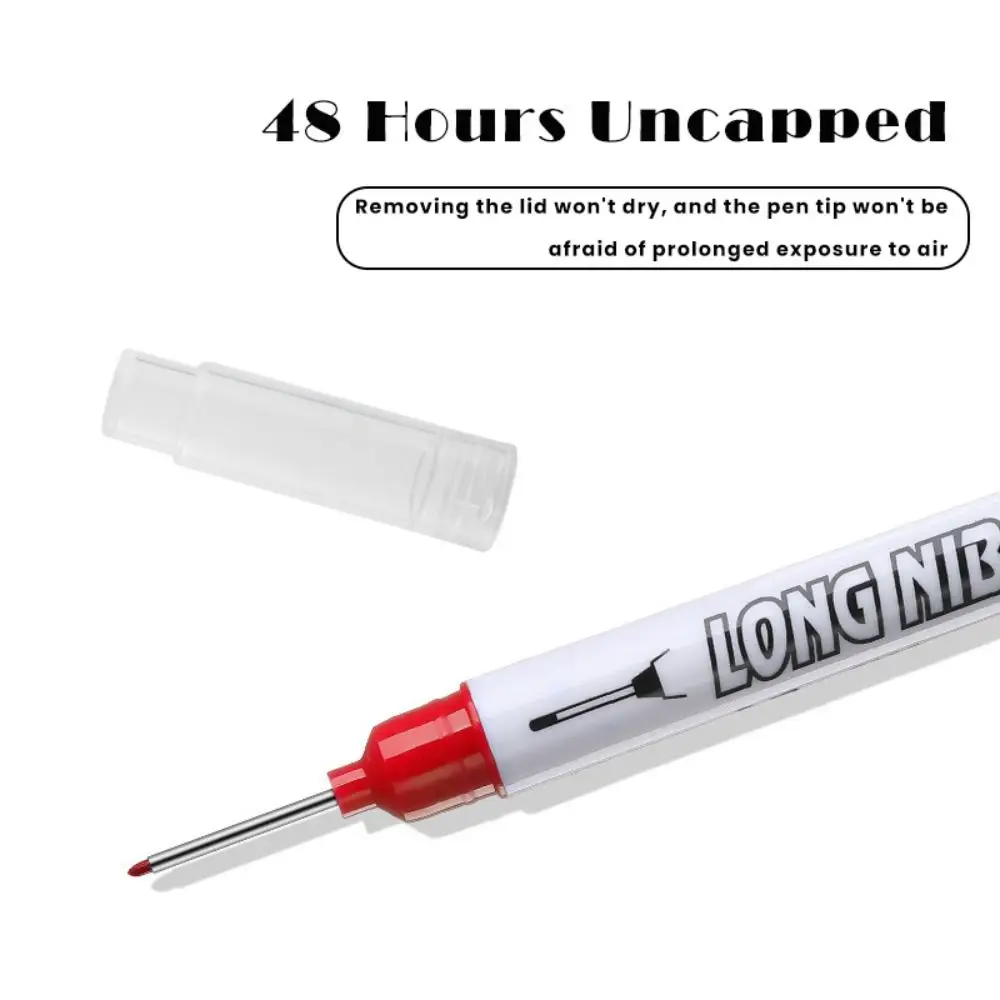 4 Colors Construction Marker Pen Double Nib 20mm Deep Hole Carpenter Perforating Pen Long Head Long Head Marker Pen