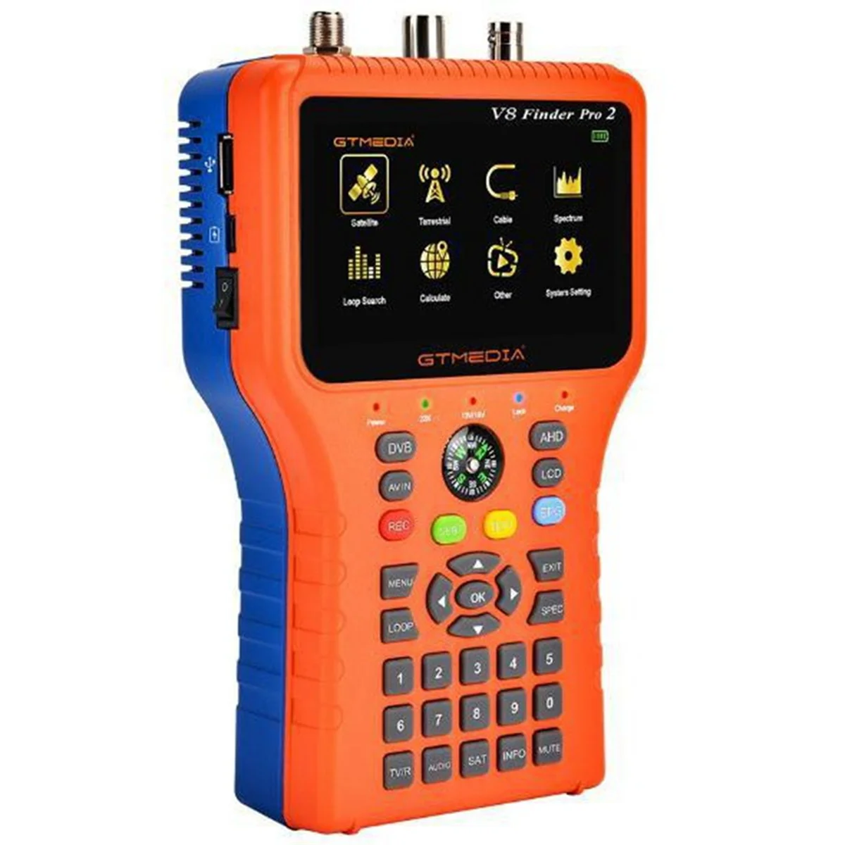 The New  V8 Finder PRO 2 Satellite Signal Finder DVB-S2 DVB-T2 DVB-C 265 Meter EU PLUG