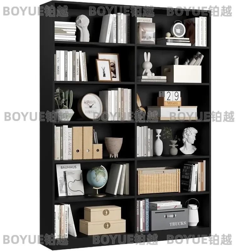 ACBOTALL Bookshel and Bookcase, 6-Tier Double Wide Bookshelves, reestanding Display Storage Shelves, Tall Bookcases or Home