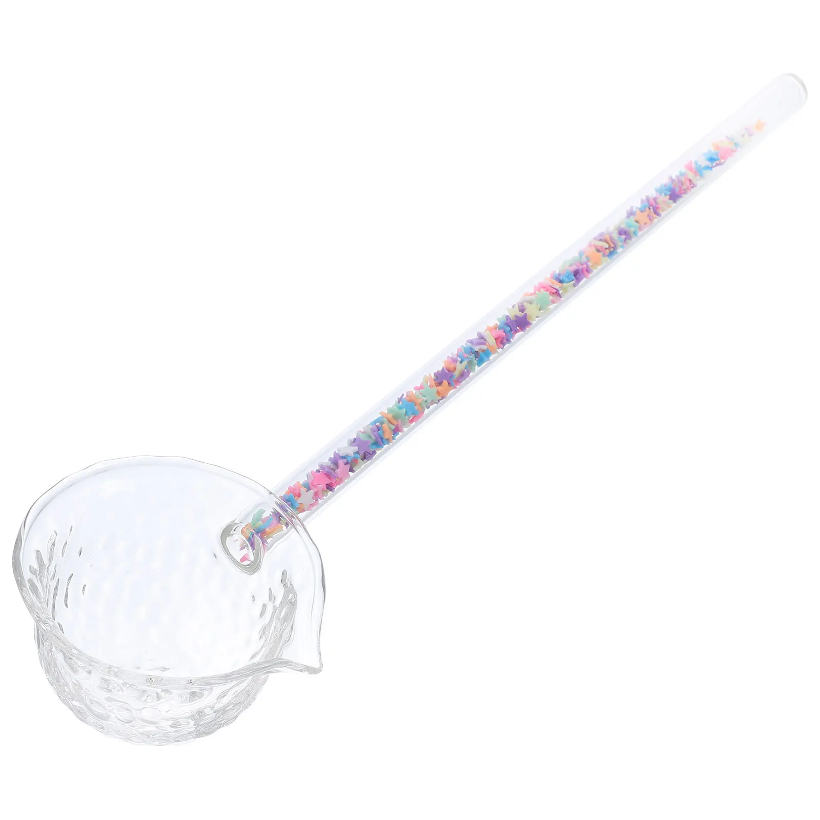 

Decorative Glass Spoon Long Handle Heat-Resist Multi-Use Spoon for Tea Soup Dessert Serving Ladle Stirring Coffee Cocktail