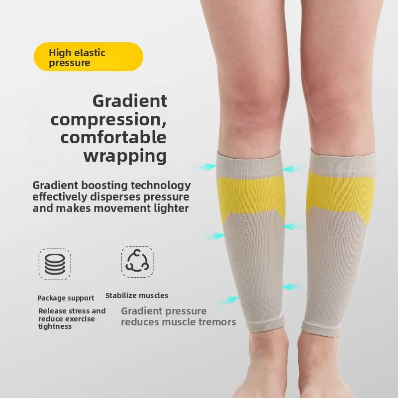 High Elastic Breathable Compression Calf Socks for Men Women Running Marathon Fitness Skipping Rope Summer Leg Guards Support