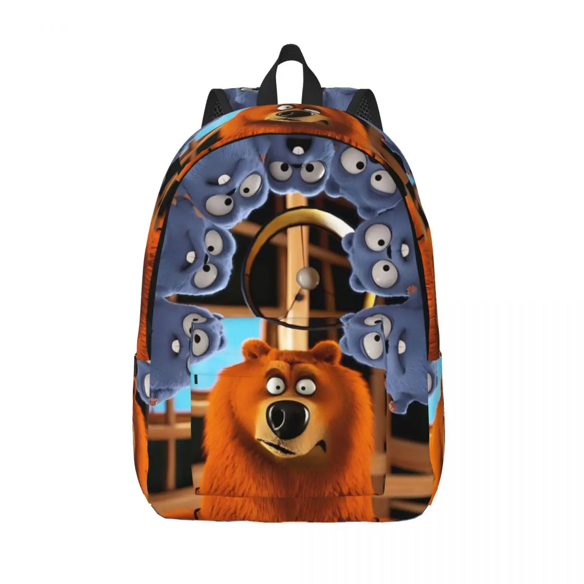 Grizzy And The Lemmings Cartoon Backpack for Men Women Casual High School Work Daypack Laptop Canvas Bags Gift