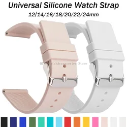 Universal Men Women Silicone Watch Band Soft Rubber Strap Replacement Bracelet Waterproof Sport Wristbelt 12/14/16/18/20/22/24mm