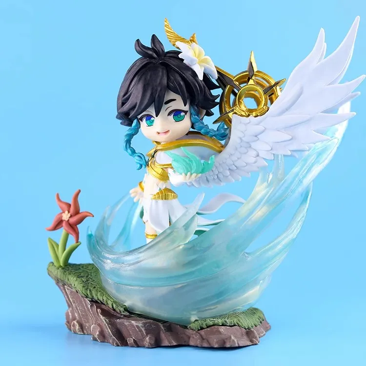 18cm Genshin Impact Figurines Venti Kawaii Anime Figurine God Of The Wind Figure Cute PVC Collectible Statue Model Decora Toys