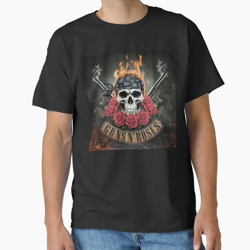 

Legendary Rock Band Art Guns N' Roses Rock Artwork 80s vintage music band T Shirt for men Large size Adult tops S-6XL