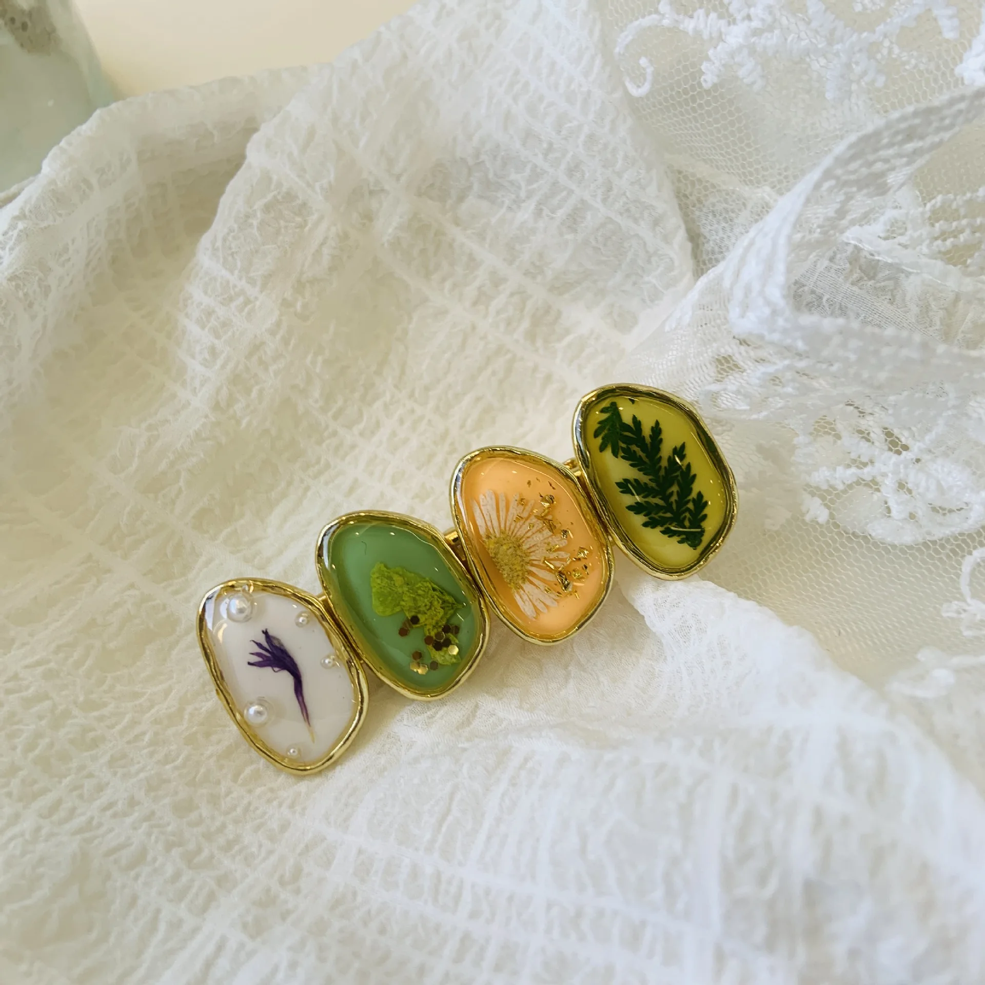 New Vintage Retro Fashionable Floral Flower Barrettes For Women Girls Sweet Duckbill Hairpin