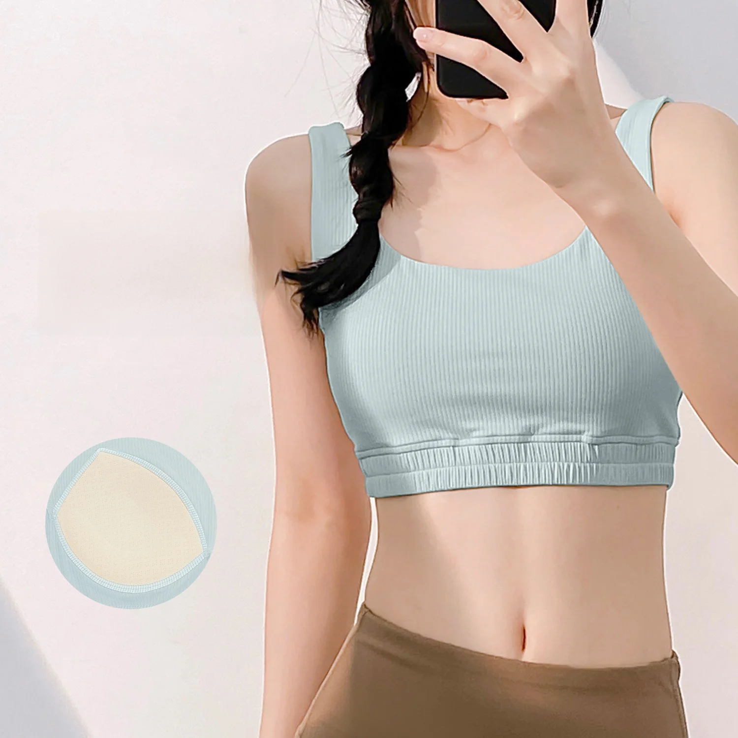 

Женский однотонный полосатый спортивный бюстгальтер для фитнеса, цельный нагрудник, жилет для йоги, вспомогательный топ, новый стиль