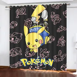 PokéMon Curtains For Living Room Modern Printed Home Decor Blackout Curtains Living Room Bedroom Drapes Dustproof Cartoon Cute
