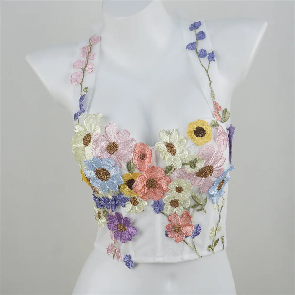 

Vintage Embroidered Fishbone Corset Women Strong Shape Waist Tummy Tightening Corset Outer Wear Shape Gathering Corset