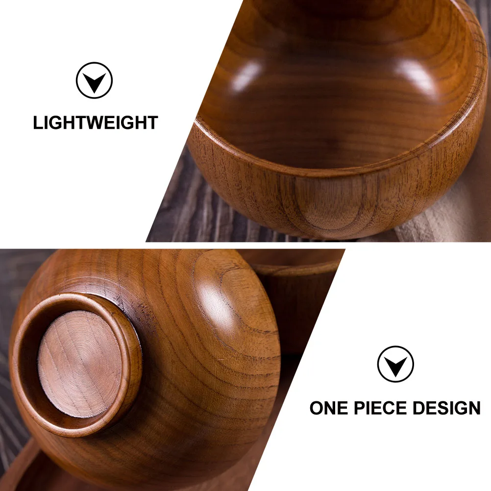 

Jujube Wood Bowl Dining Japanese Wooden Noodle Trifle Hand Carved Bowls for Food
