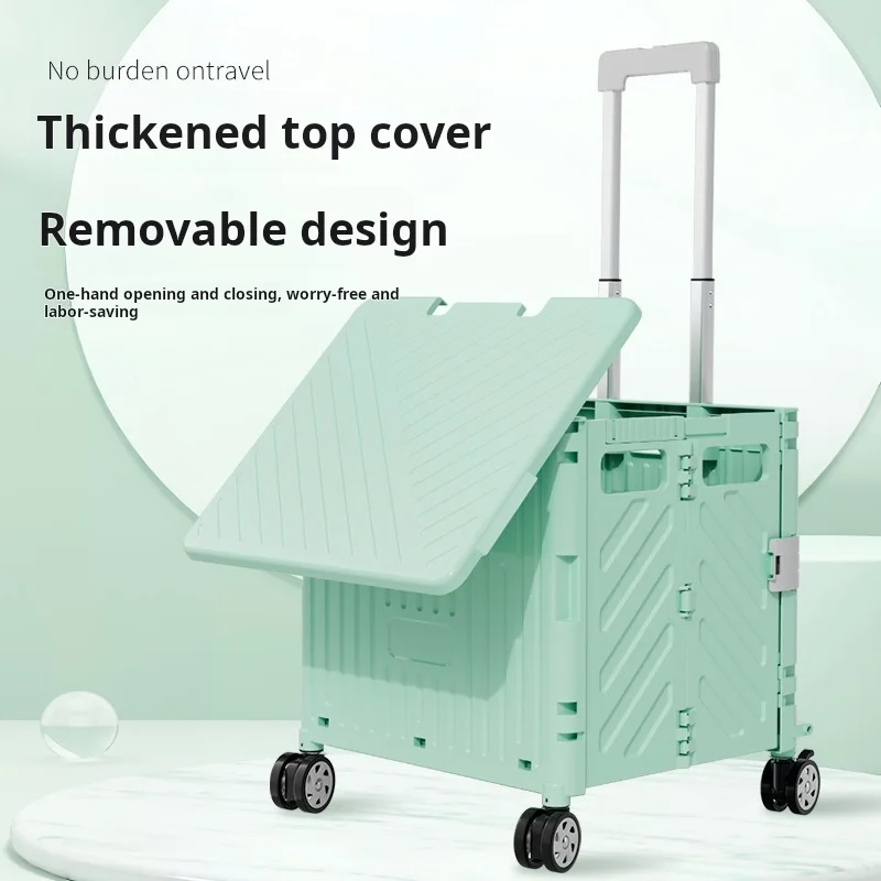 Carro plegable de mano, carrito de compras portátil para comestibles, remolque de utilidad multifuncional para transporte de carga en el mercado en casa