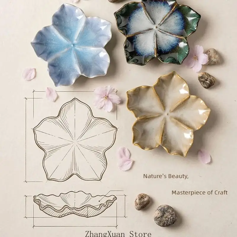 Glazed Ceramic Jewelry Tray for Dresser Table Small Essential Organizers Plate 3XUF