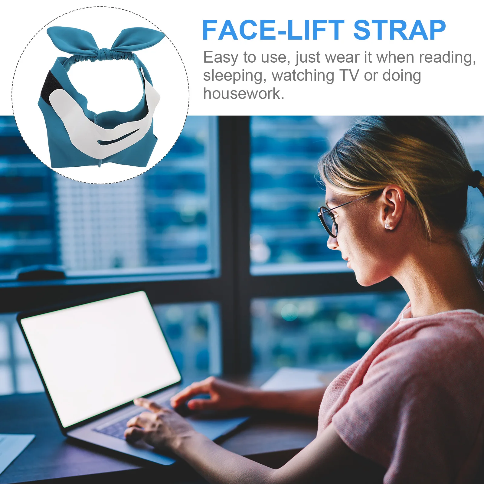 

Facial Lifting Strap Far-Infrared Slimming Belt For Double Chin Reduction Face Firming Band V-Shaped Tape