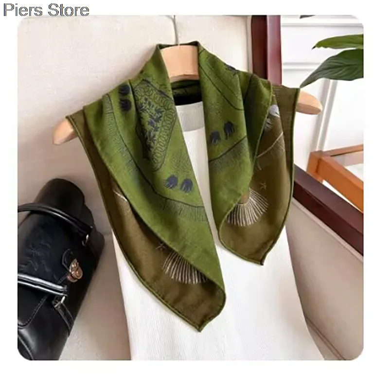 70-ウール-30-シルク-スカーフ-ショール、女性用ネクタイネック、首保護スクエアスカーフ、ヘッドスカーフ、胸巻き、トラベルスカーフ-65x65cm