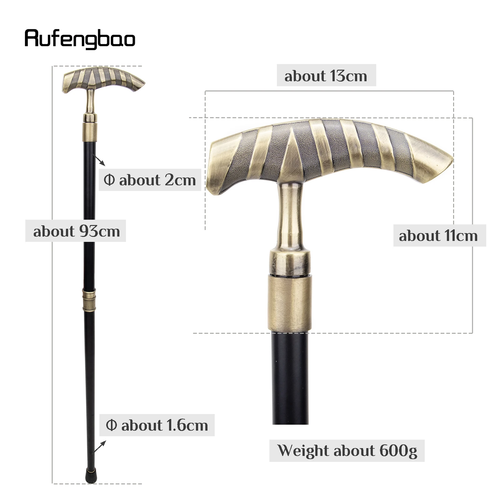 装飾的な金のストライプのウォーキングスティック,ヴィンテージパーティー,ファッショナブルな杖,ハロウィーンのトリミング,93cm