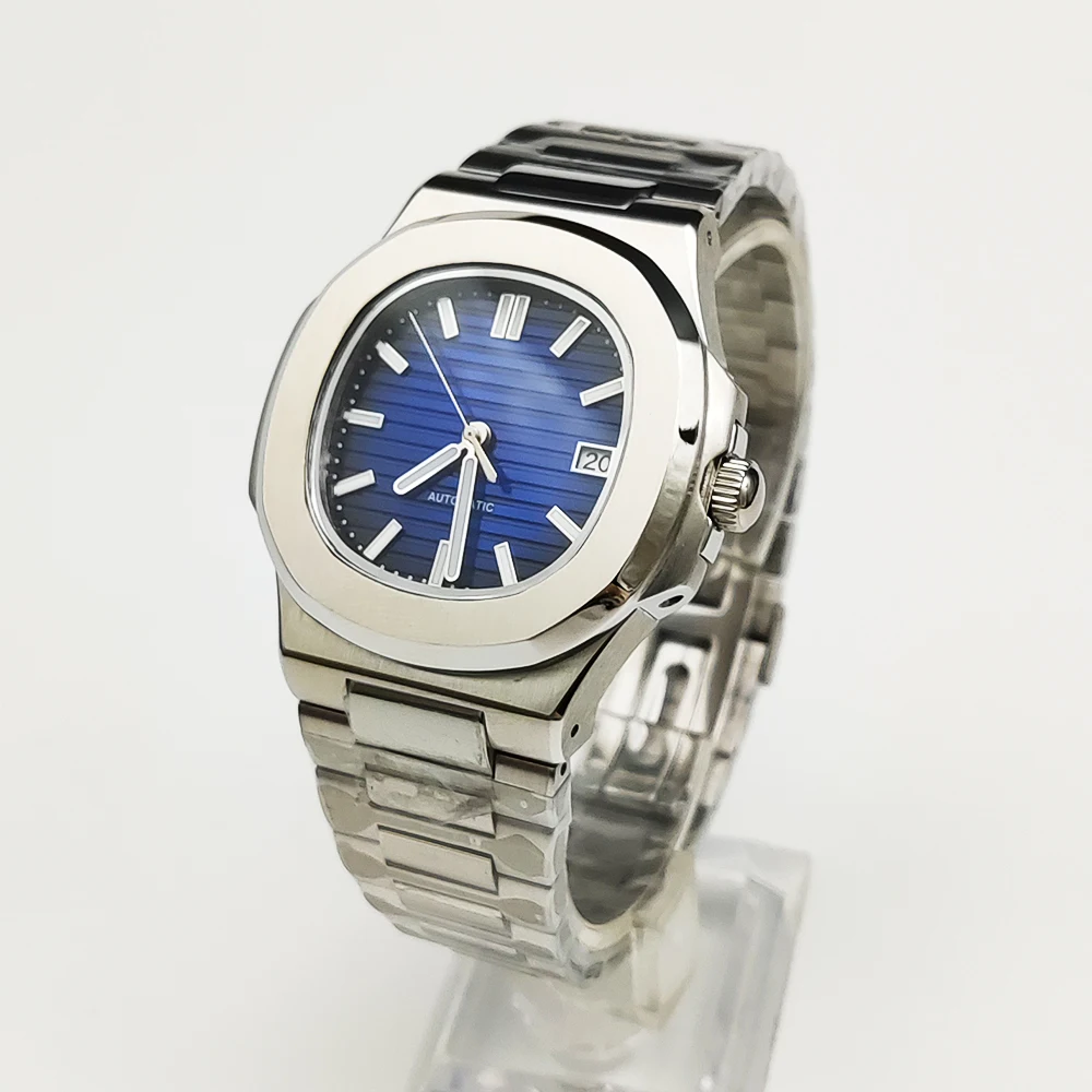 6 Colors Dress 40MM Square Case NH35 Mechanical Men\'s Watch Gradient Blue Dial Sapphire Glass Luminous Automatic Watch