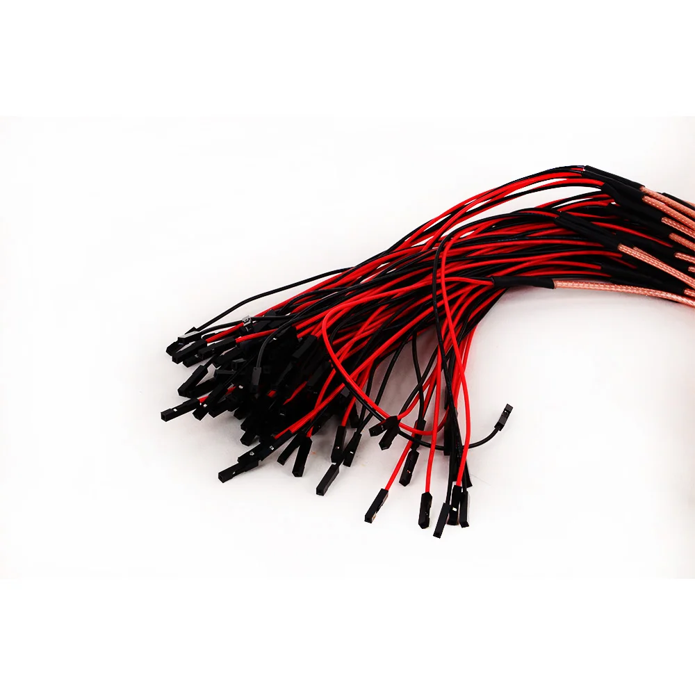 2PCS Copper Q9 BNC Male to DuPont Female Red And Black Connection Cable Signal Cable RF Video Extension RF Coaxial RG316 Cable