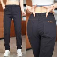 High Quality Brand Mens Mid-Waist Casual Pants Fashion Stretch Straight Comfort Trousers Four Seasons All-Match Men Pants