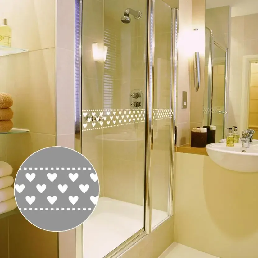 Cute Heart Pattern Wallpaper Borders Sticker Glass Door Window Lace Stickers Diy Bathroom Mirror Kitchen Tile Waist Line Ez059