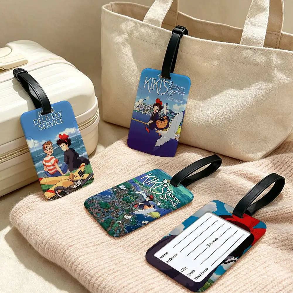 Cartoon Movie K-Kikis D-Delivery Service PVC Baggage Tag With Info Card Anti lost Identification Tag For Luggage School Backpack