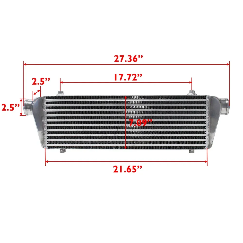 Universal 2.5'' 550x180x65mm Bar And Plate Front Mount Intercooler Core For Car