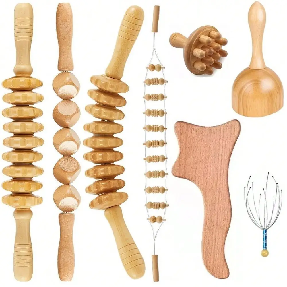 

Pcs Wooden Massage Tools, Full Body Massager, Hand Massager, Leg Massager, Shoulder Massager, Neck And Shoulder Massage Tool, Fa