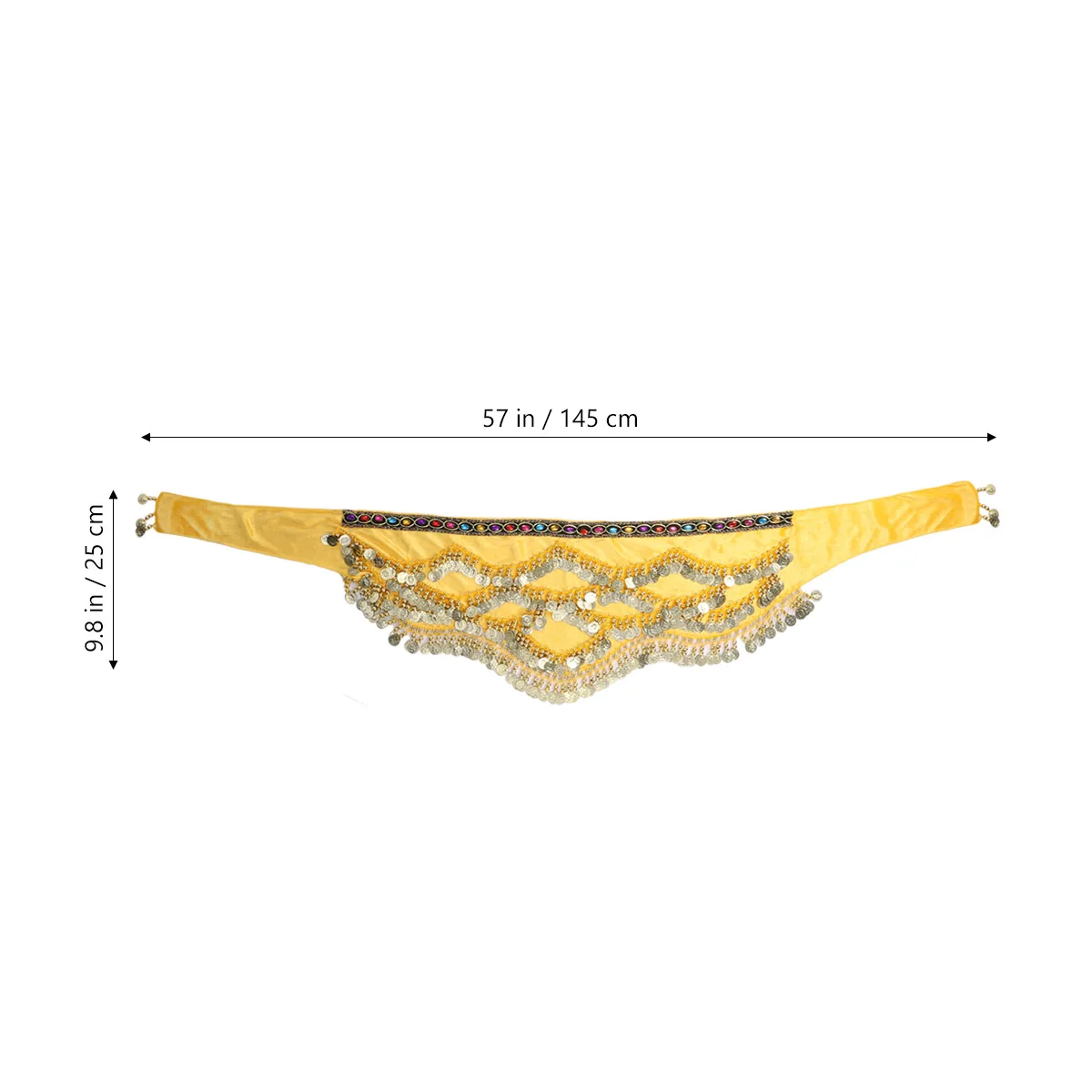 

1 pc Belt Hip Scarf Women Skirt Light Weight India Dancing Wraps Coins Adjustable Accessories