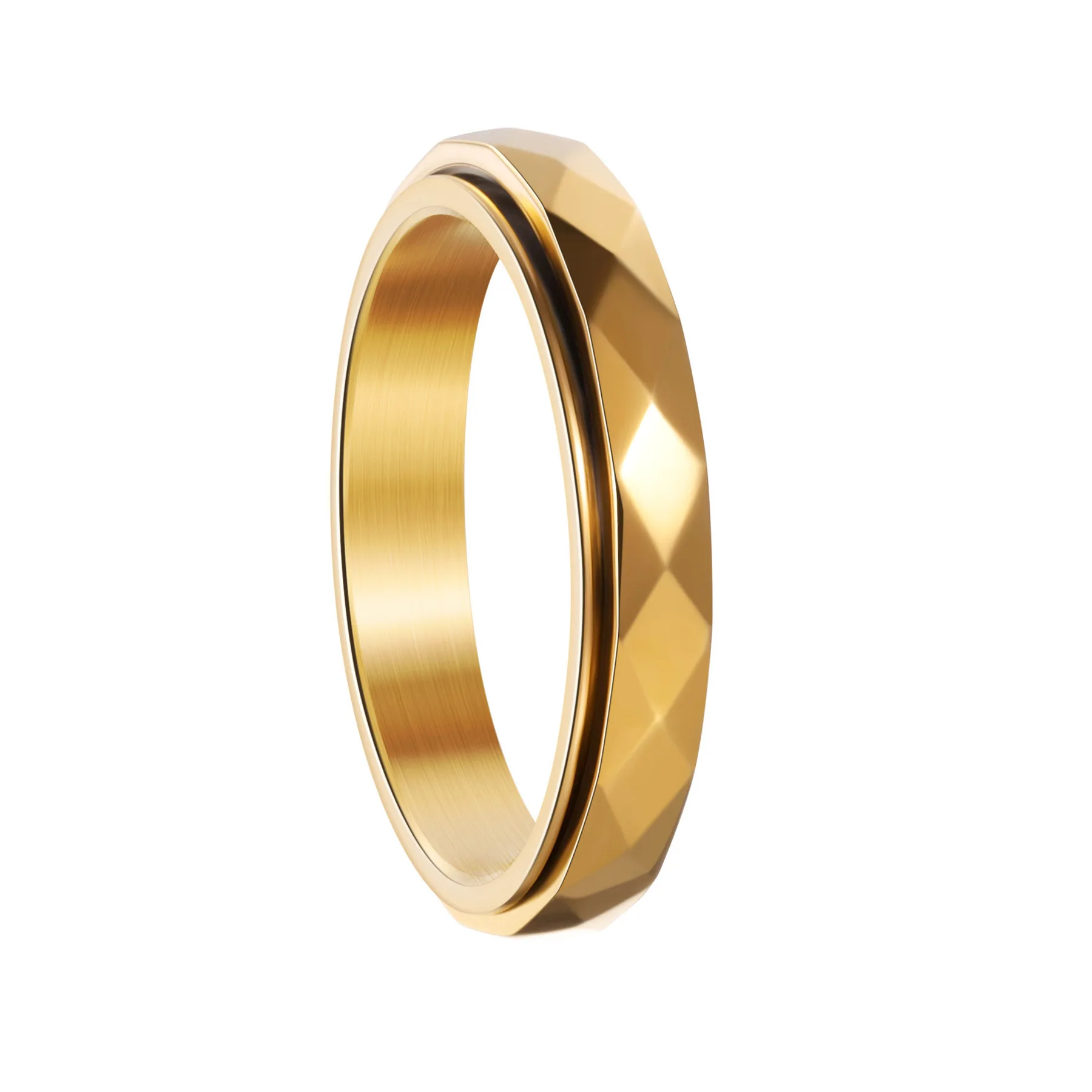 جديد Faionable التيتانيوم الصلب الماس قطع الدائري 4 مللي متر واسعة الدورية Str الإغاثة الفرقة ex Sli Faion مجوهرات Accory #5