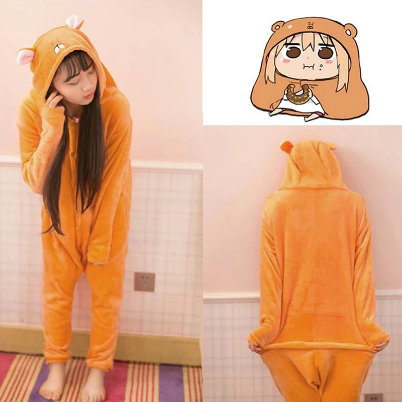 New Anime Himouto Umaru-chan Umaru Doma Onesies Cosplay Costume Hamster Woodchuck Sleepwear Cartoon Pajamas Daily Leisure Wear