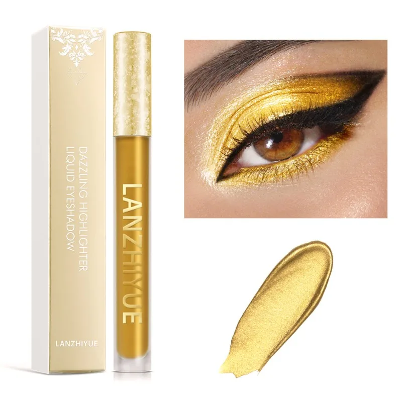 Goldener flüssiger Lidschatten, Meerjungfrau, Prinzessin, flüssiger Lidschatten, europäischer und amerikanischer Pearl Shimmer, flüssiger Lidschatten, Lipgloss