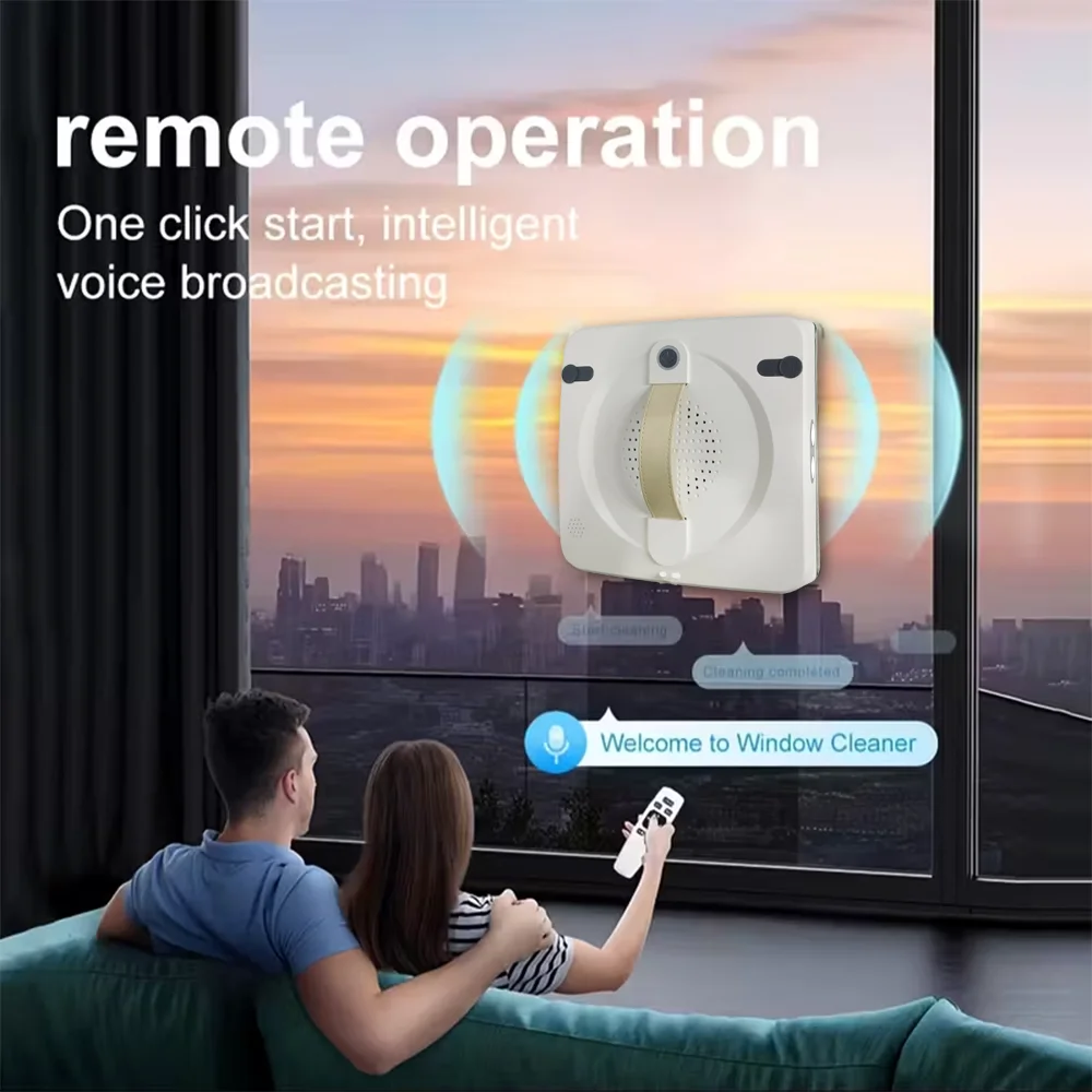 Window Cleaning Robot with 2-Way Water Spray Home Glass Floor Wall Cleaner with Laser Sensor Smart Navigation
