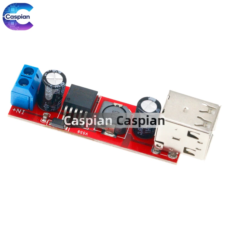 Dual USB Output DC-DC Step Down Buck Power Module 9V/12V/24V/36V to 5V USB 3A for Vehicle Charger LM2596