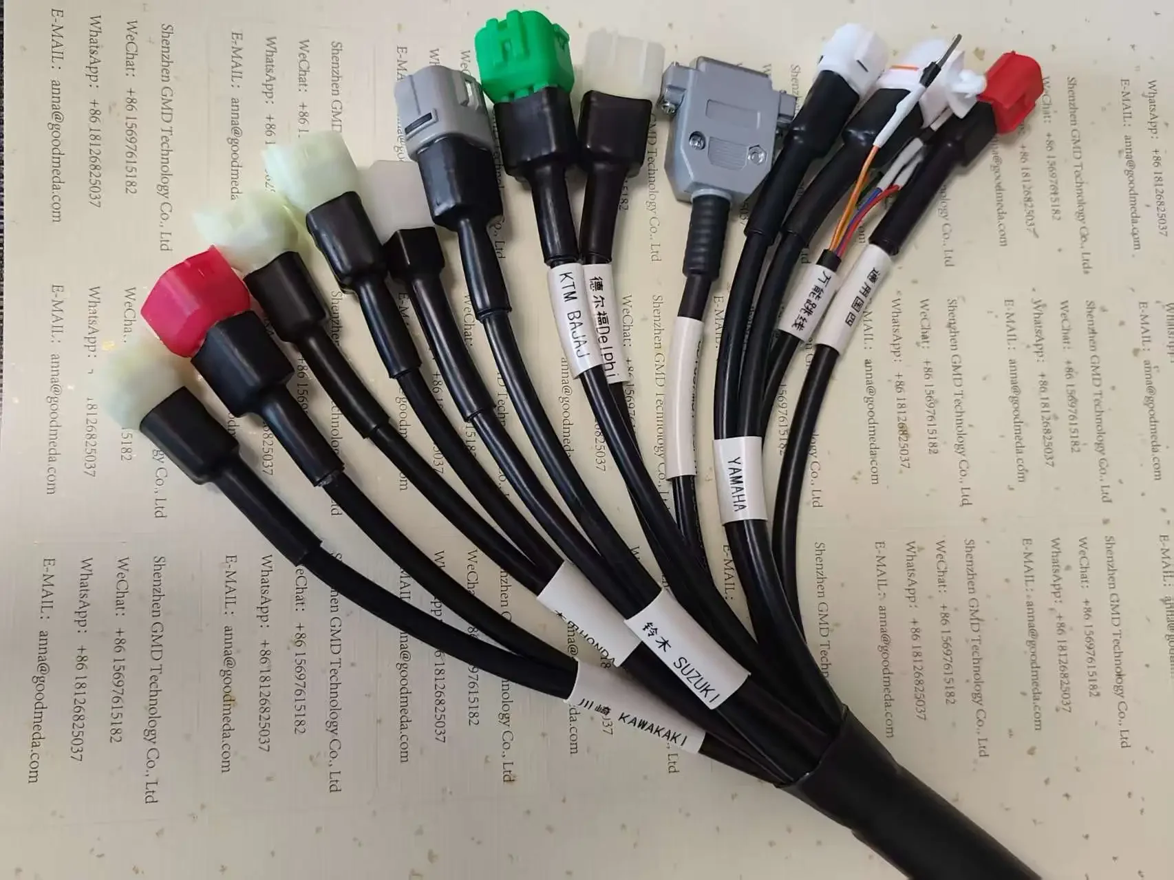 13in1 Motorcycle OBD2 Adapter Model To JDjag MST M100 Diagnosis Tool with Jumper Lines Wiring Harness for Motorbike Cable Set image 5