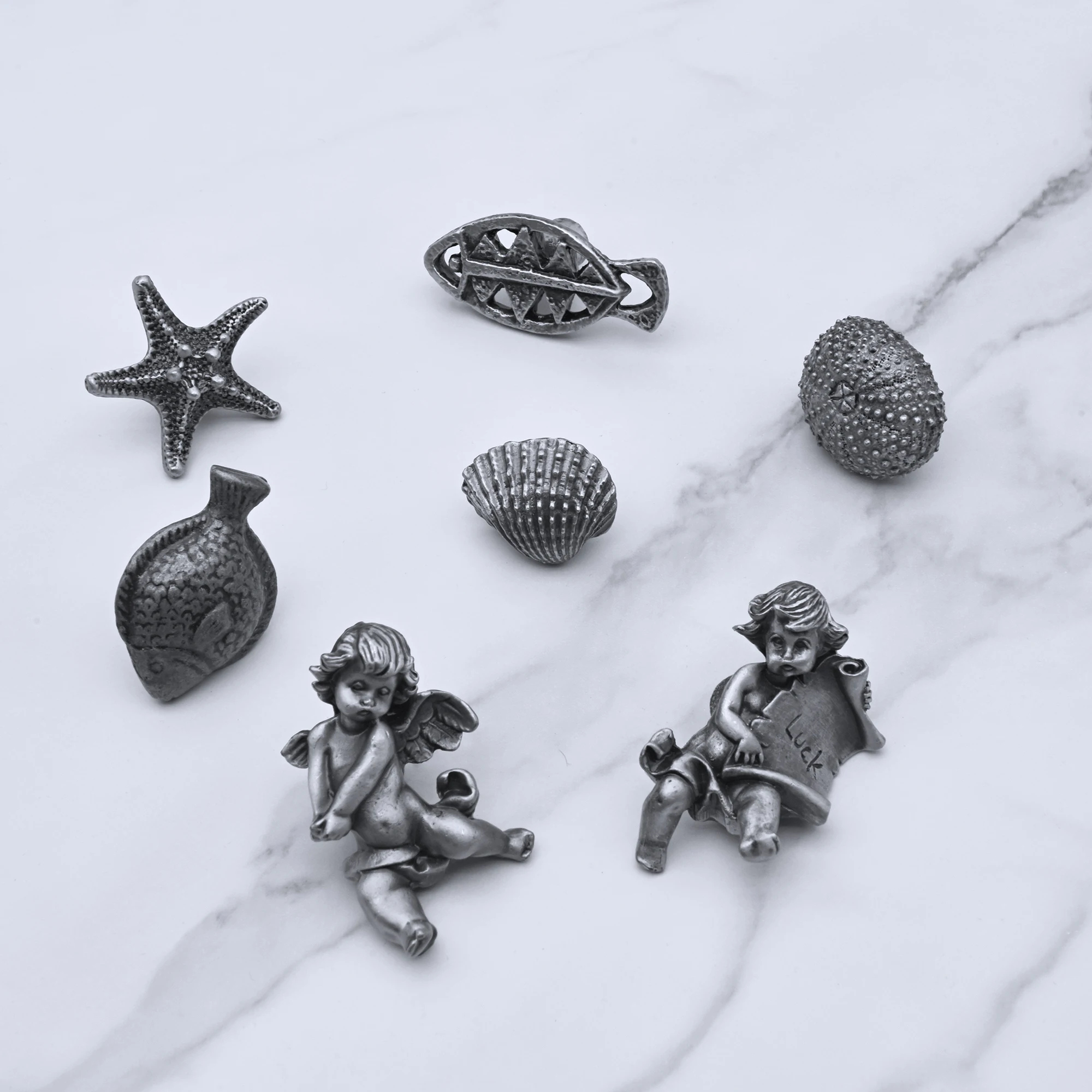 Antique Silver Creative Handles for Cabinets and Drawers Vintage Pewter Dresser Wardrobe Pulls Handle Decor Kitchen Accessories