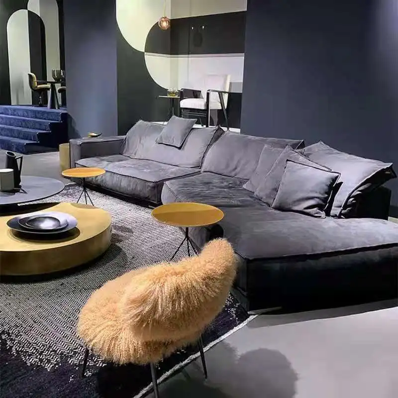 # Irregular Corner Budapest Sofa Full Matte Leather Living Room Modular Fabric Sofa