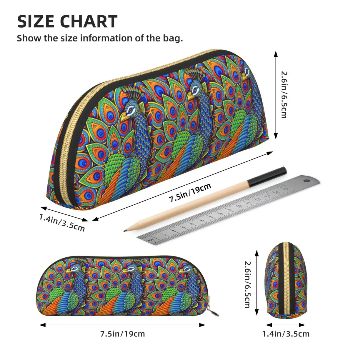 カラフルなペイズリー孔雀虹鳥鉛筆ケースペンホルダー収納文具用品大容量収納ペンボックス鉛筆バッグ